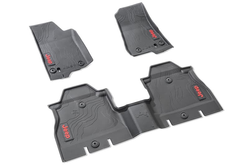 [82215203AD] Mopar All-Weather Front &amp; Rear Floor Liner Mats - Jeep Wrangler Unlimited JL 4-Door ( 2018 - 2019 )