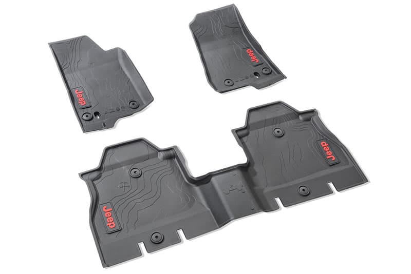 Mopar All-Weather Front &amp; Rear Floor Liner Mats - Jeep Wrangler Unlimited JL 4-Door (2018-2022)