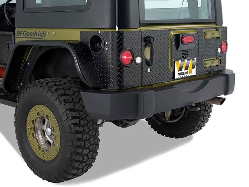 Warrior Products Tailgate Cover (Black Diamond Plate) - Jeep Wrangler JK ( 2007 - 2018 )