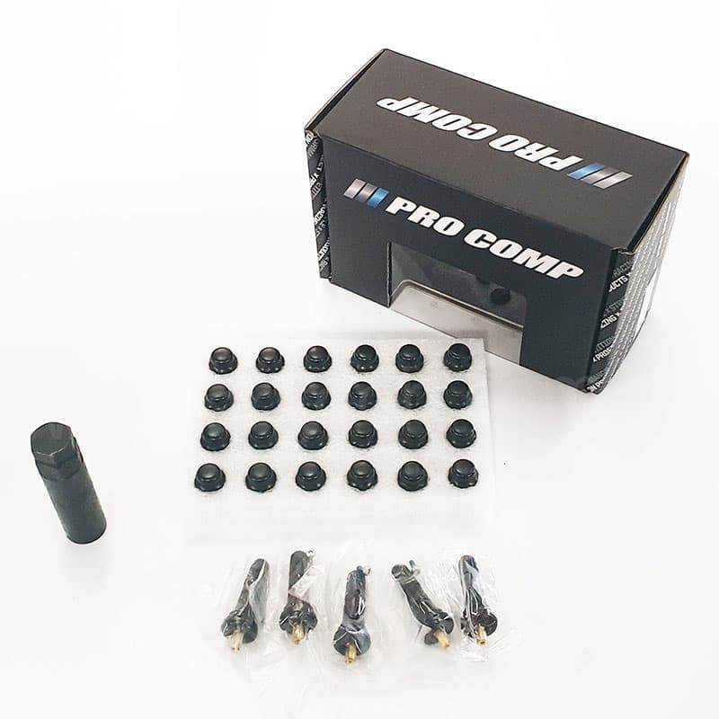Pro Comp 1/2&quot; Black Lug Nut Kit (25-Piece) - Jeep Wrangler JK