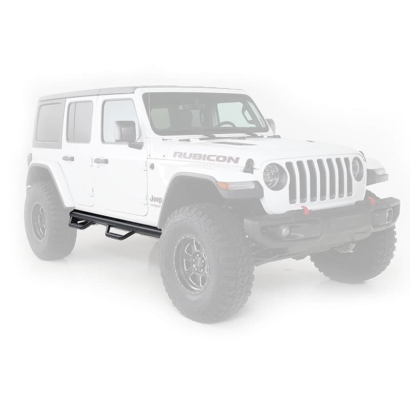 Smittybilt 3&quot; Wheel-to-Wheel Nerf Steps (Light Textured) - Jeep Wrangler Unlimited JL 4-Door (2018-2022)