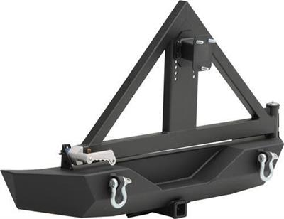 Smittybilt XRC Armor Rear Bumper with Hitch and Tire Carrier - Jeep Wrangler JK 