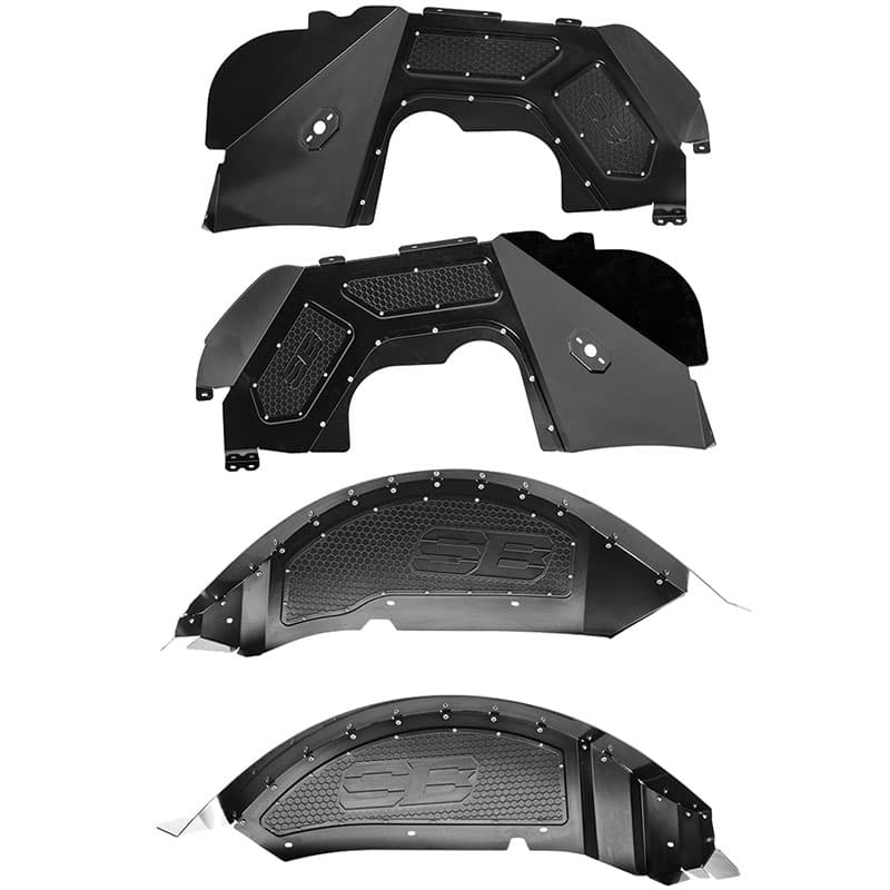 Smittybilt ( Front + Rear ) Aluminum Inner Fender Liners - Jeep Wrangler Unlimited JL 4-Door (2018-2022)