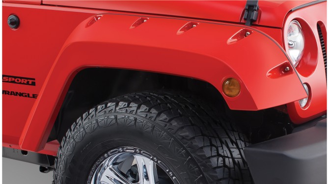 Bushwacker Factory Coverage 9.5&quot; Width Front Pocket Style Fender Flares - Jeep Wrangler JK