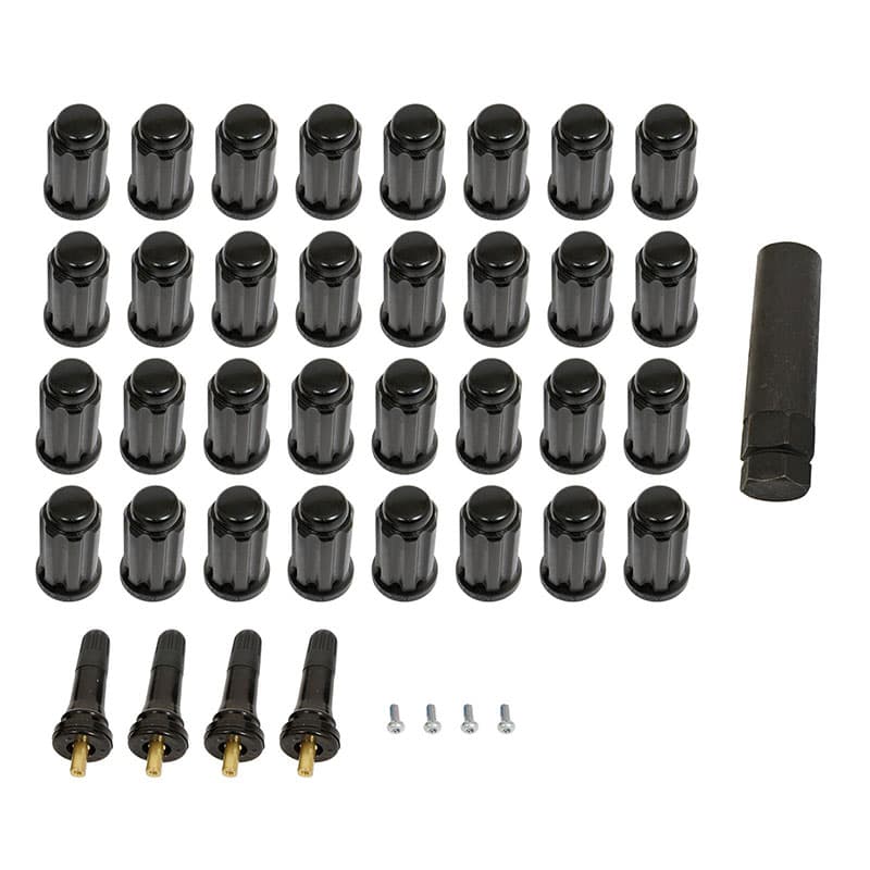 Pro Comp Black Lug Nut Kit (32-Piece) - Silverado/Sierra/Ford F-150/SVT Raptor/Land Cruiser/Ram 1500/Toyota Tundra/JL