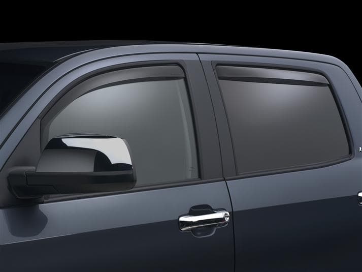WeatherTech Front &amp; Rear Side Window Deflectors (Dark Tint) - Toyota Tundra CrewMax (2007-2018)