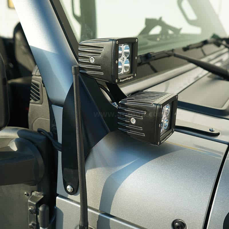 [S-APJL18] SAIF A-Pillar Dual LED Light Mount - Jeep Wrangler JL (2018-2021) / Gladiator JT (2020-2021)