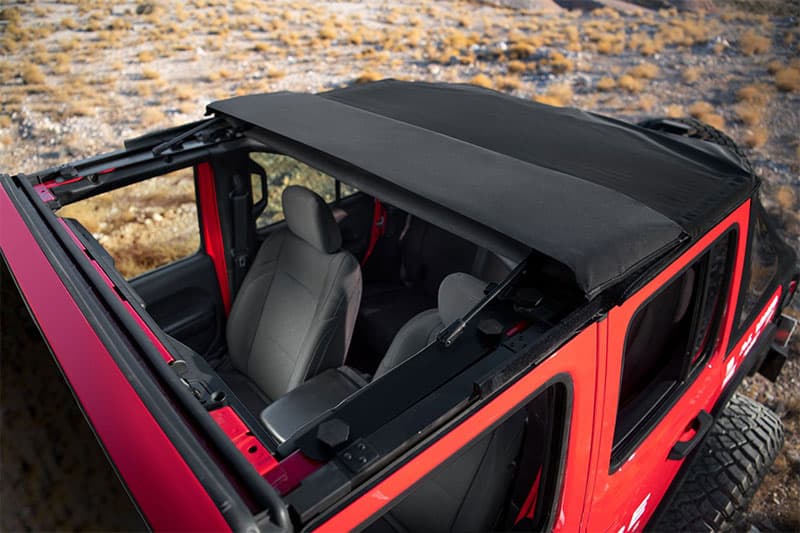 [139435] Rampage TrailView Fastback with Fold-Back Sunroof (Black Diamond) - Jeep Wrangler Unlimited JL 4-Door (2018-2022)