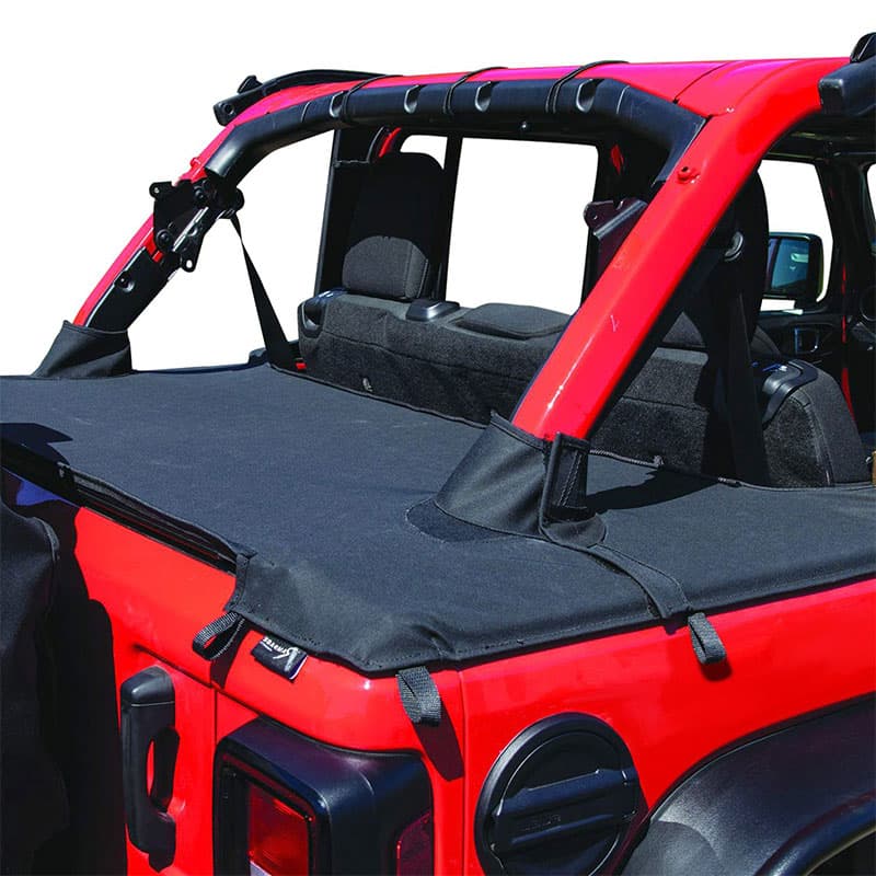 [741036] Rampage Tonneau Cover with Tailgate Bar kit (Black Diamond) - Jeep Wrangler Unlimited JL 4-Door (2018-2022)