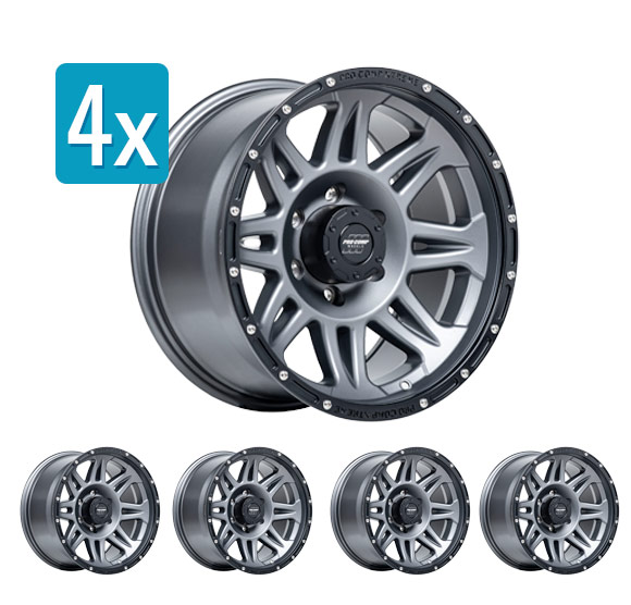 (Set of 4 Wheels) Pro Comp 05 Series Torq Wheel, 17x8 with 6 on 5.5 Bolt Pattern - Graphite - Silverado/Sierra (2007-2024) / Ram 1500 (2019-2024)