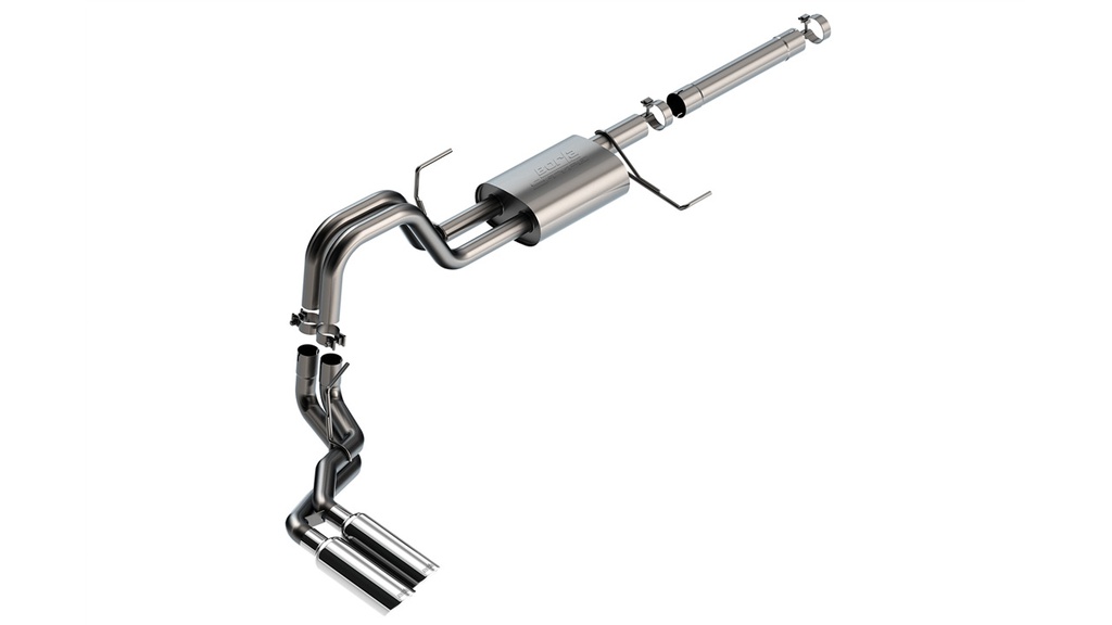 Borla (140904) S-Type Cat-Back Exhaust System (Truck Side Exit) - Ford F-150 3.5L V6 PowerBoost (2021-2024)