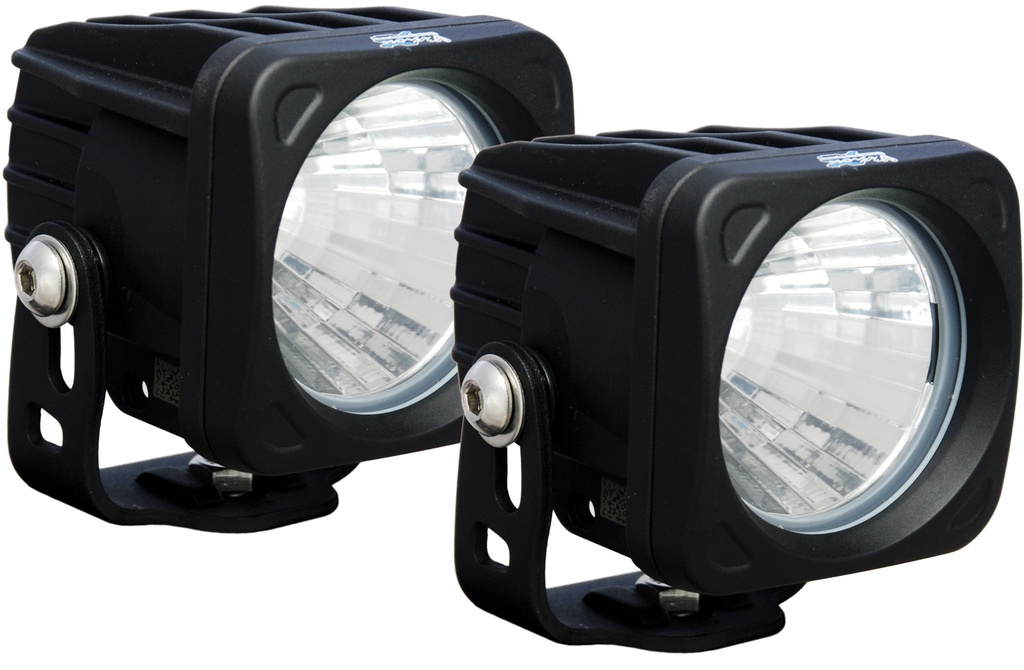 [XIL-OP120KIT] VisionX OPTIMUS SQUARE BLACK 1 10W LED 20c MEDIUM KIT OF 2 LIGHTS